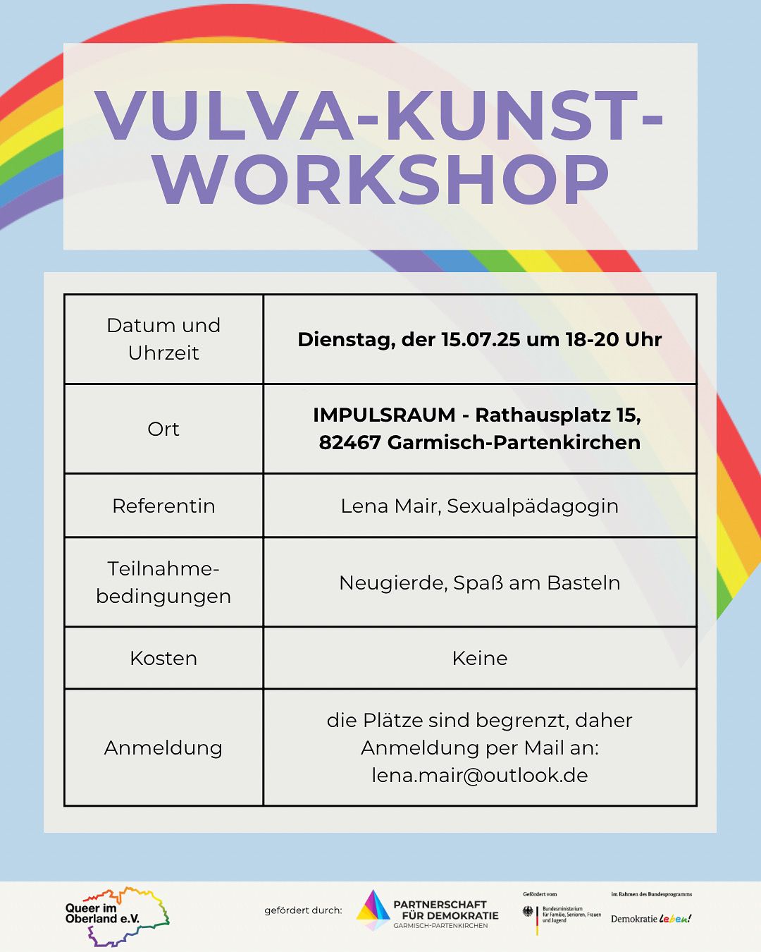 Flyer Infos zum Vulva Kunst Workshop